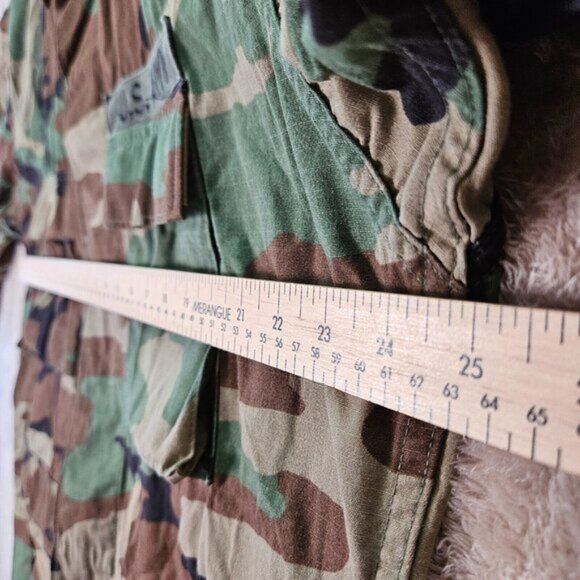 US Military Army Woodland Camouflage Combat Jacket Field Patch Mens Sz L Jungle - Picture 5 of 16